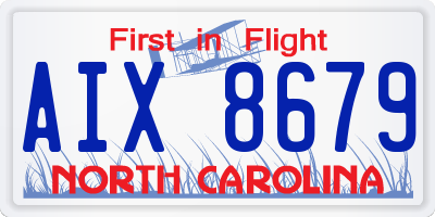NC license plate AIX8679