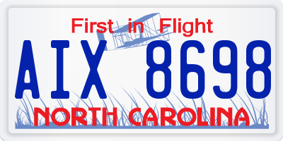 NC license plate AIX8698