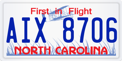 NC license plate AIX8706