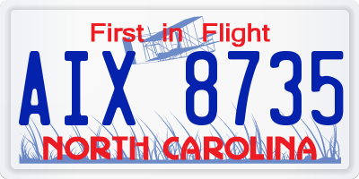 NC license plate AIX8735