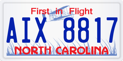 NC license plate AIX8817