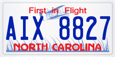 NC license plate AIX8827