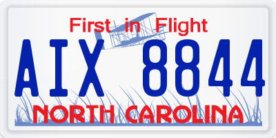 NC license plate AIX8844