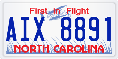 NC license plate AIX8891
