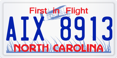 NC license plate AIX8913