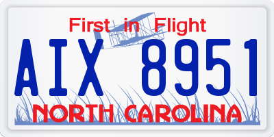 NC license plate AIX8951