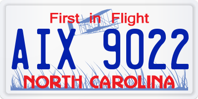 NC license plate AIX9022