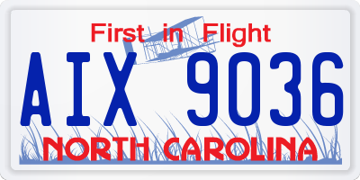 NC license plate AIX9036