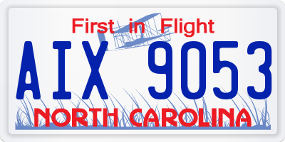 NC license plate AIX9053