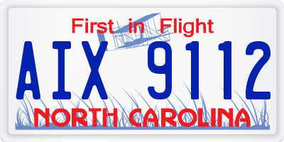 NC license plate AIX9112