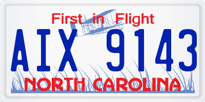 NC license plate AIX9143