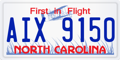 NC license plate AIX9150