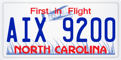 NC license plate AIX9200