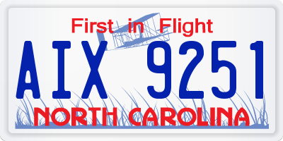 NC license plate AIX9251