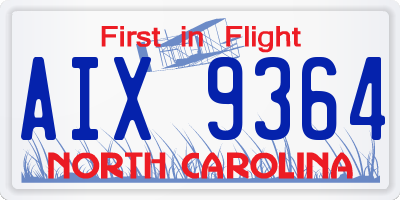NC license plate AIX9364