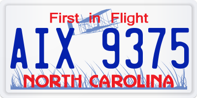 NC license plate AIX9375