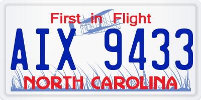 NC license plate AIX9433