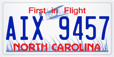 NC license plate AIX9457