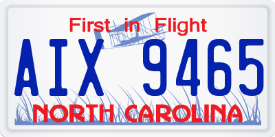 NC license plate AIX9465