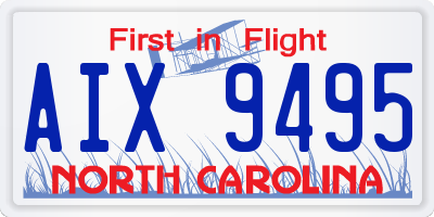 NC license plate AIX9495
