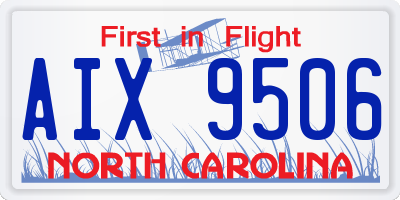 NC license plate AIX9506