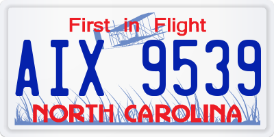 NC license plate AIX9539