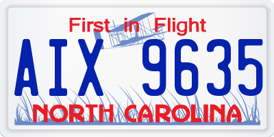 NC license plate AIX9635