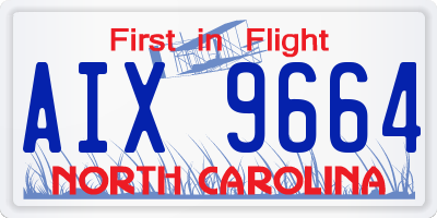 NC license plate AIX9664