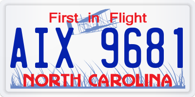 NC license plate AIX9681