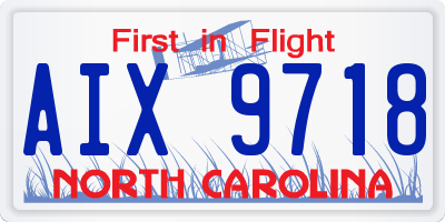 NC license plate AIX9718