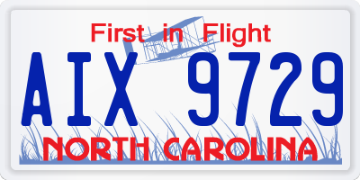 NC license plate AIX9729