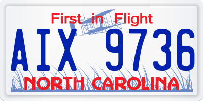 NC license plate AIX9736