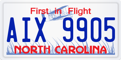 NC license plate AIX9905
