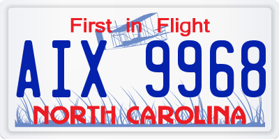 NC license plate AIX9968