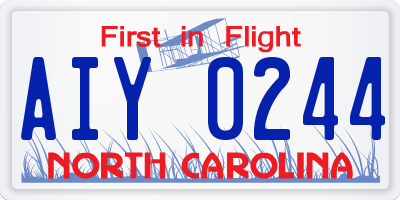 NC license plate AIY0244