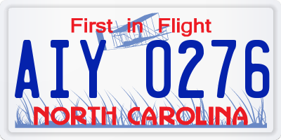 NC license plate AIY0276