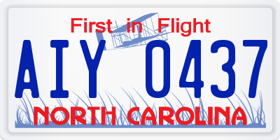 NC license plate AIY0437