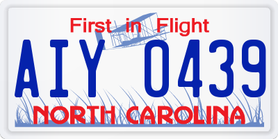 NC license plate AIY0439