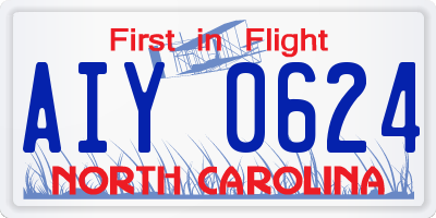 NC license plate AIY0624