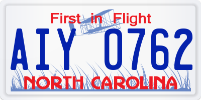 NC license plate AIY0762