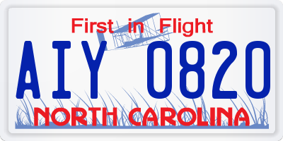 NC license plate AIY0820