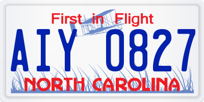NC license plate AIY0827