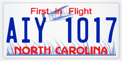 NC license plate AIY1017