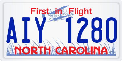 NC license plate AIY1280