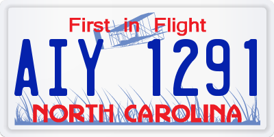 NC license plate AIY1291