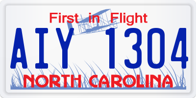 NC license plate AIY1304