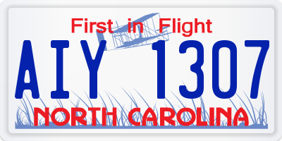 NC license plate AIY1307
