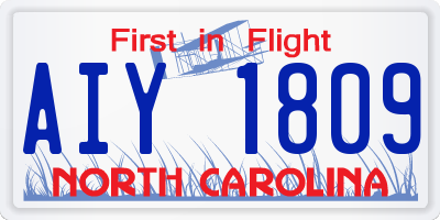 NC license plate AIY1809