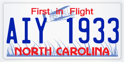 NC license plate AIY1933