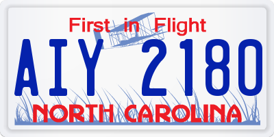 NC license plate AIY2180